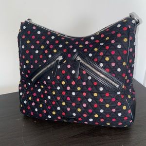 💕VERA BRADLEY HAVANA DOT TOTE BAG QUILT FABRIC ZIPPER COLORFUL CHIC BAG